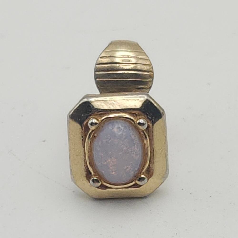 Vintage Avon Single Clip-On Earring Faux Opal Gold Tone Octagon Replacement